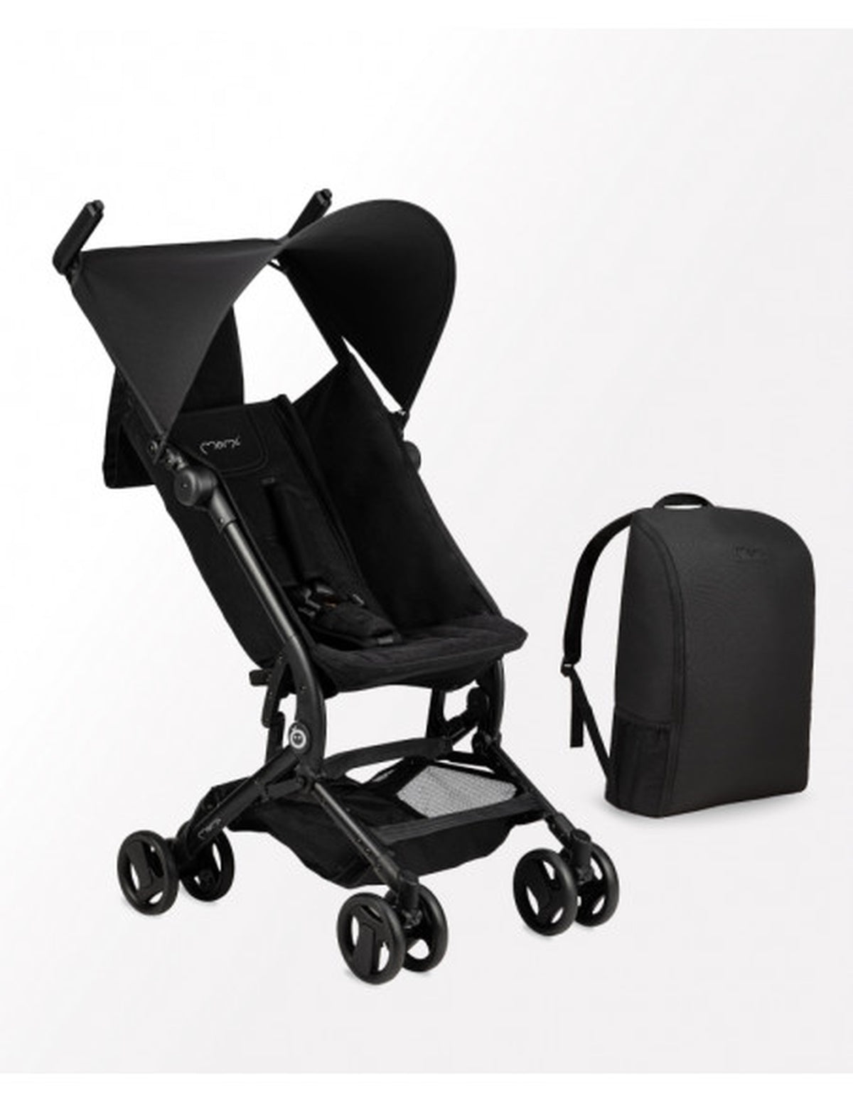 MoMi GRACE Buggy Schwarz - superleicht - kompakte Größe inkl. Rucksack