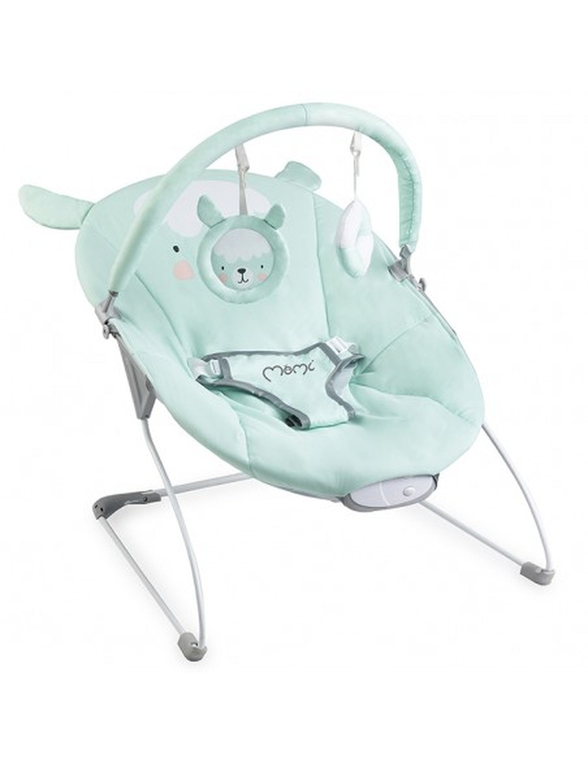 MoMi GLOSSY in verschiedenen Farben - Leichte Babyliege für Kinder bis 9 kg mit Spielbügel und Sensorikmodul