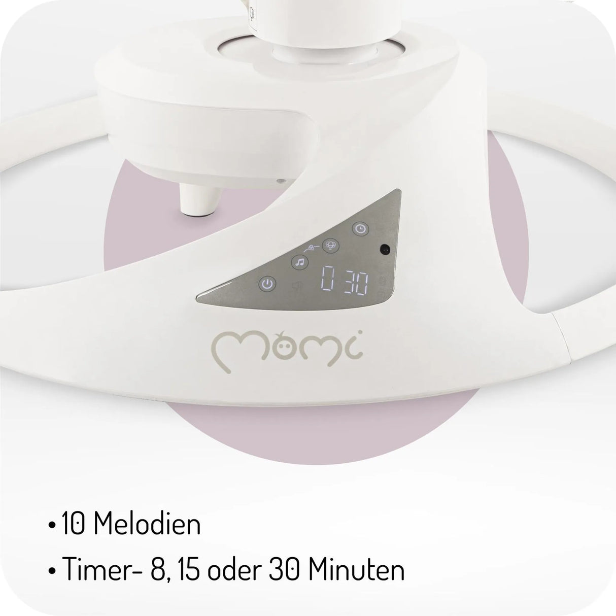 Weißes Gerät mit Timer und 10 Melodien für Entspannung