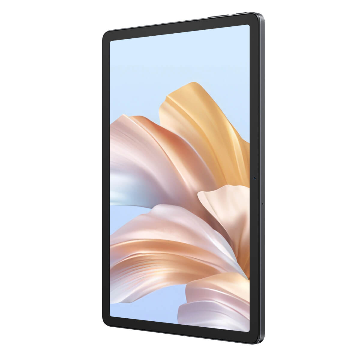 Blackview TAB 90 Schwarz WIFI- Ansicht der Vorderseite mit leuchtendem Display von rechts