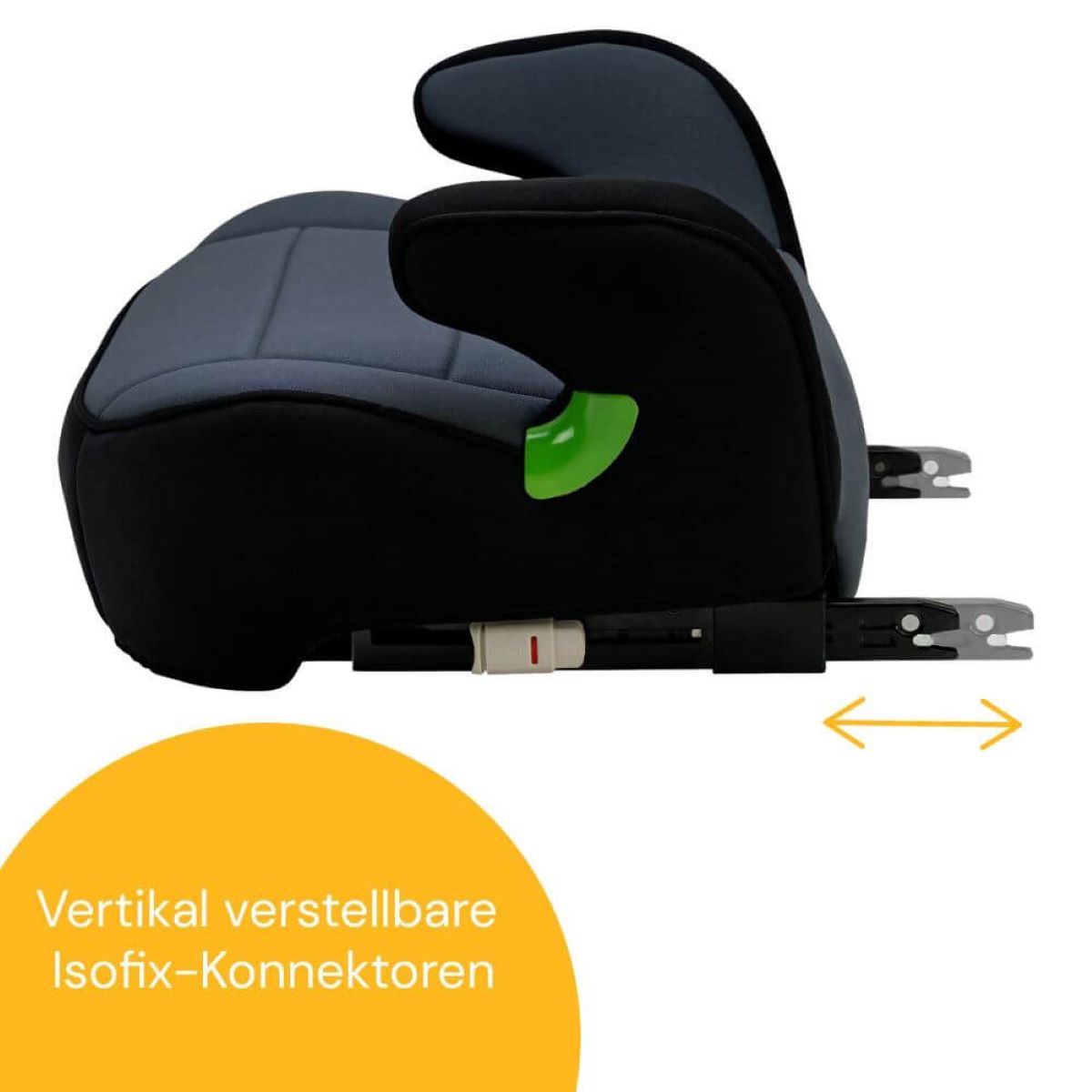 Osann Junior Isofix i-Size 126–150 cm – ergonomische Sitzerhöhung, abnehmbarer Bezug, Isofix/3-Punkt – Nero