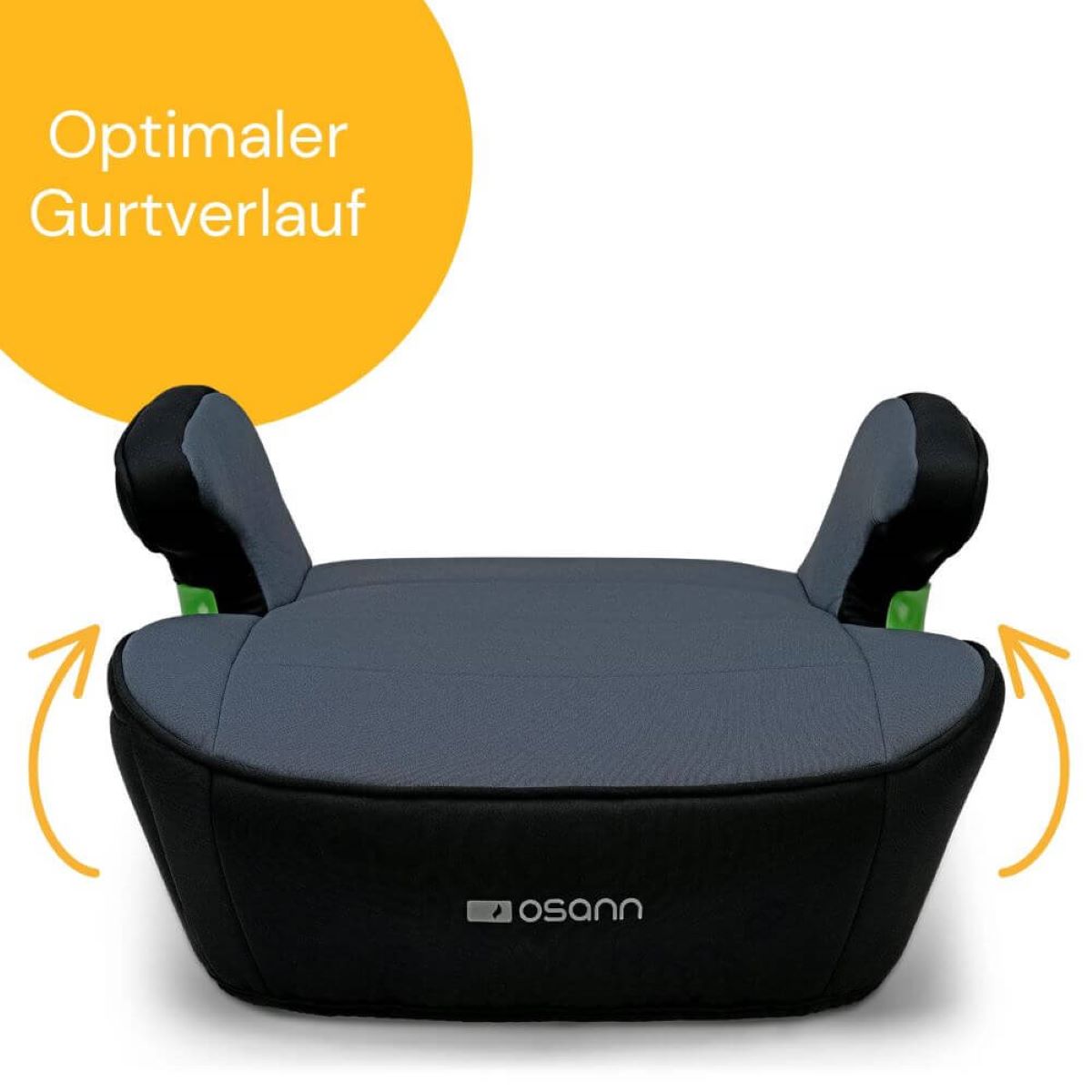 Osann Junior Isofix i-Size 126–150 cm – ergonomische Sitzerhöhung, abnehmbarer Bezug, Isofix/3-Punkt – Nero