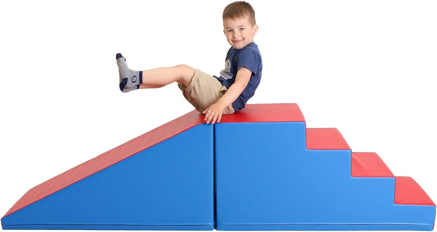 IGLU Set 1X Spielbauklötze XL mit Rutsche riesige Softbausteine aus Schaumstoff Motorikförderung f. Kinder