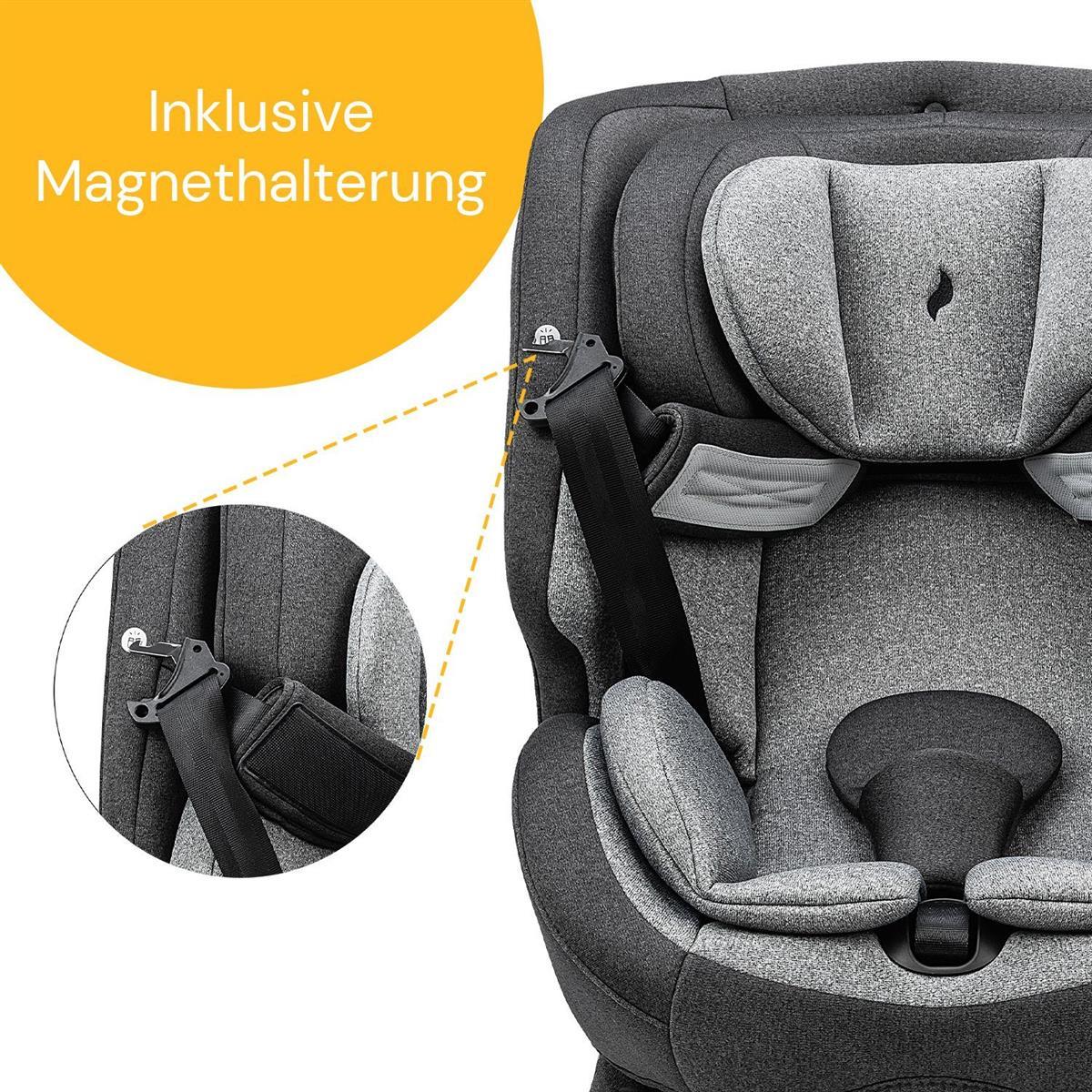 Osann One360° Kindersitz 40–150 cm – 360° drehbar, i-Size R129, Isofix & Top-Tether, Reboarder & vorwärtsgerichtet, 14-fach verstellbar – Universe Grey