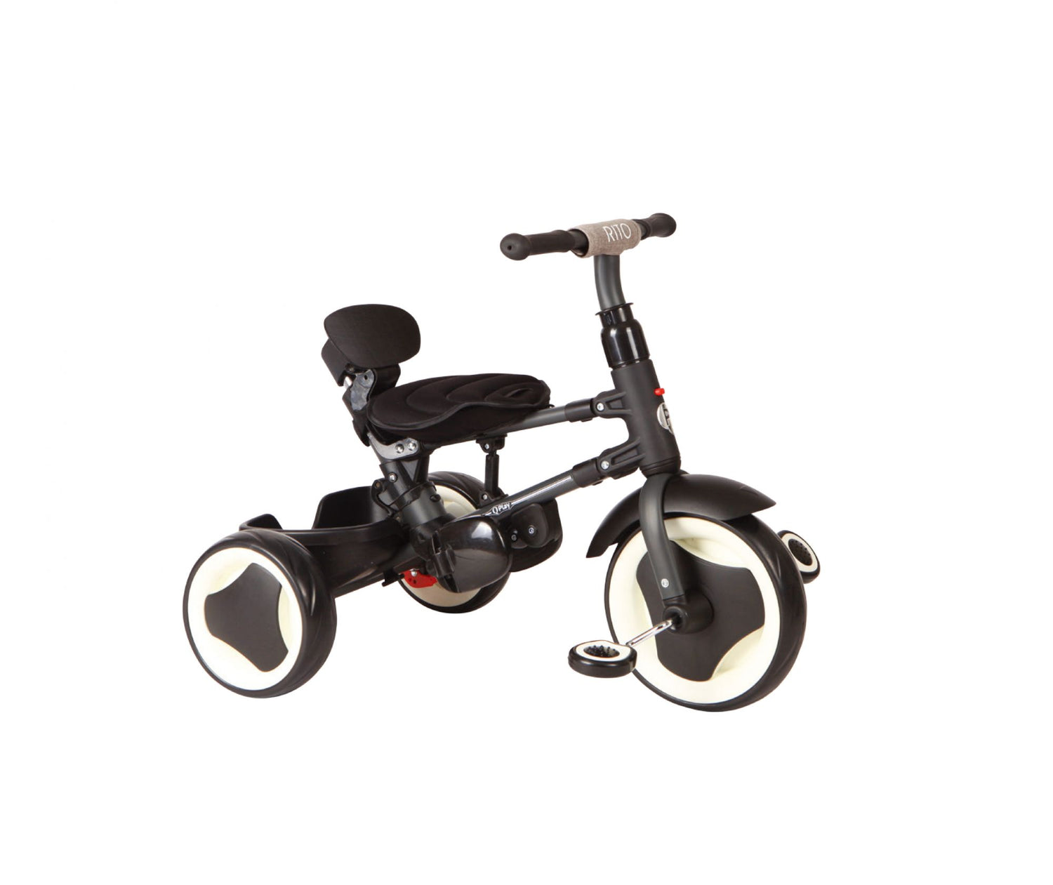 Volare QPlay Rito Tricycle Deluxe - faltbares Dreirad für Kinder 10-36 Monaten mit verstellbarer Schiebestange und Sicherheitsfunktionen