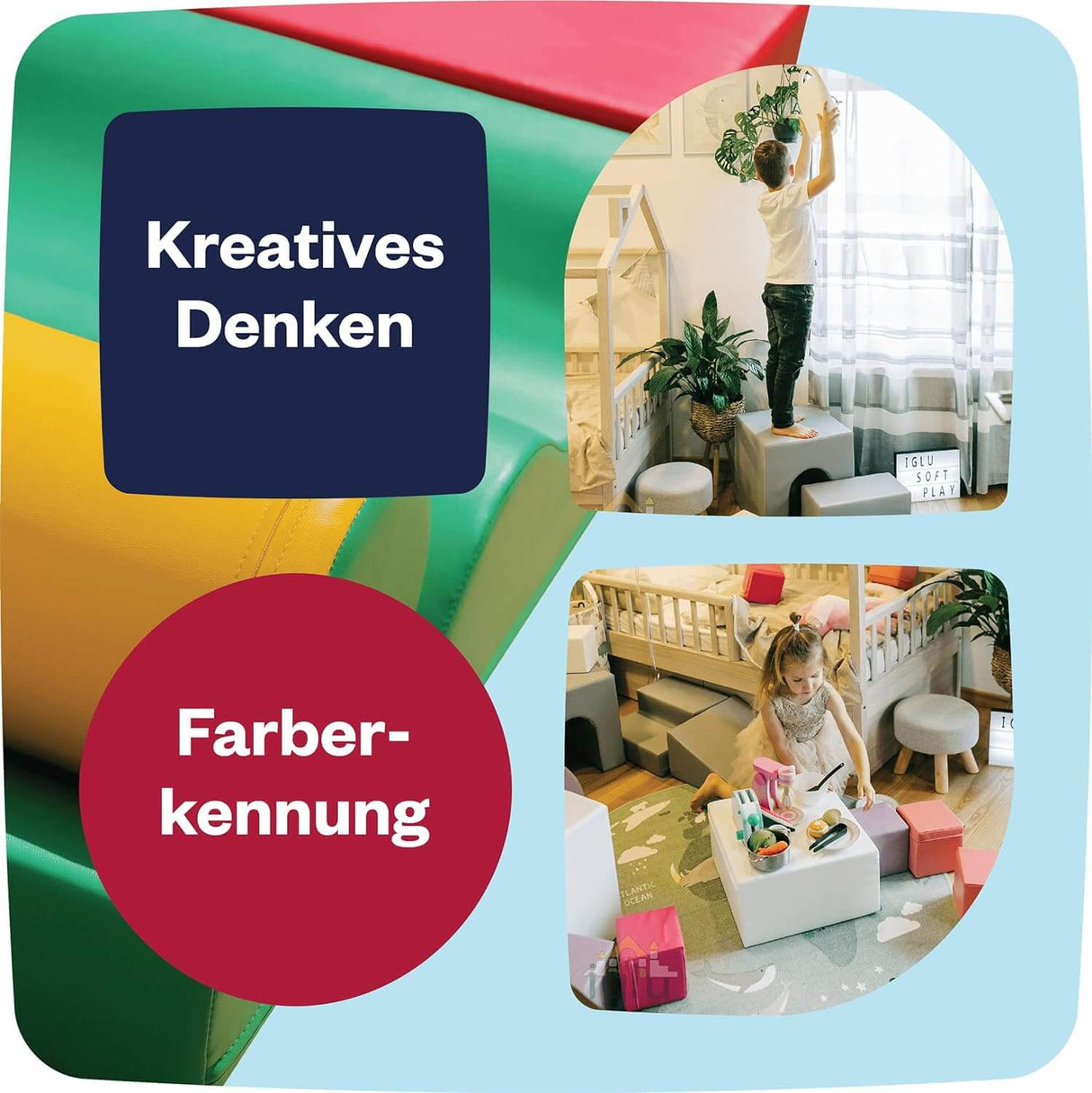 IGLU 8 XL Spielbausteine aus Schaumstoff für Kinder - Kreative  Softbausteine - Indoor Kletter Spielplatz