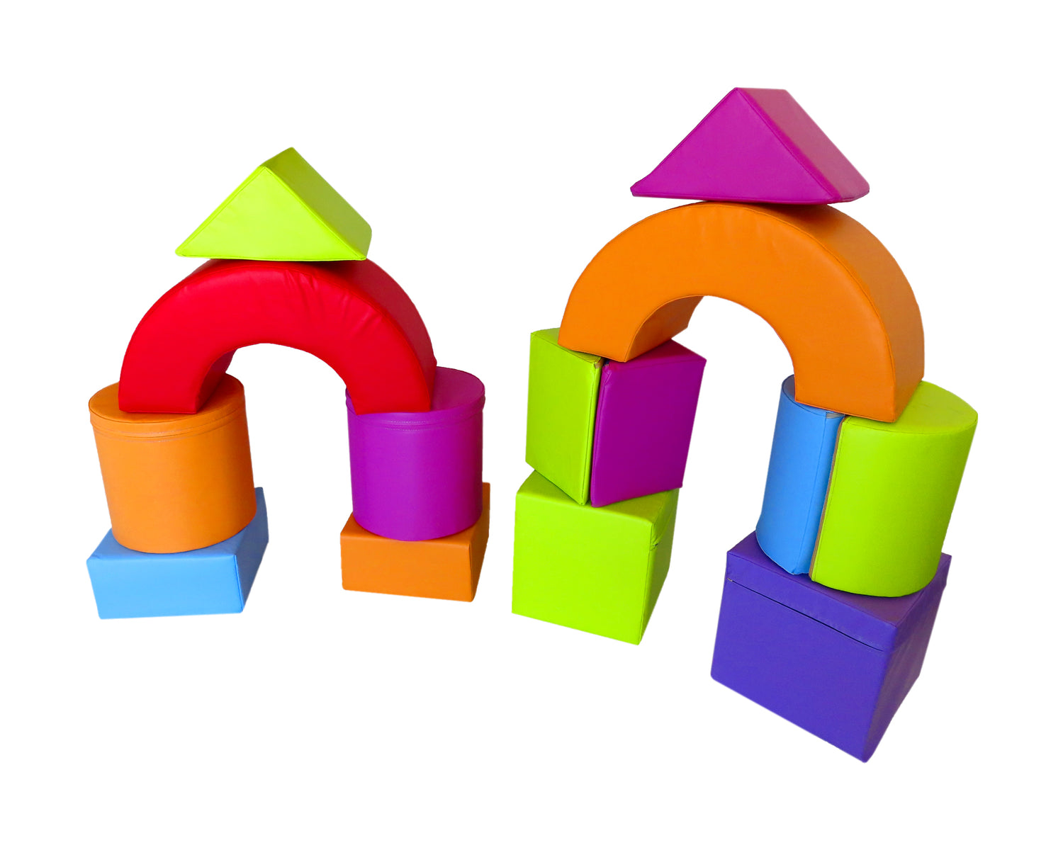 Sumo Didactic - Softbausteine Set – 14-tlg. Motorik- & Kreativspielzeug aus Schaumstoff | Für Kindergarten & Spielraum | Antibakteriell, waschbar & farbenfroh | Ab 3 Jahren