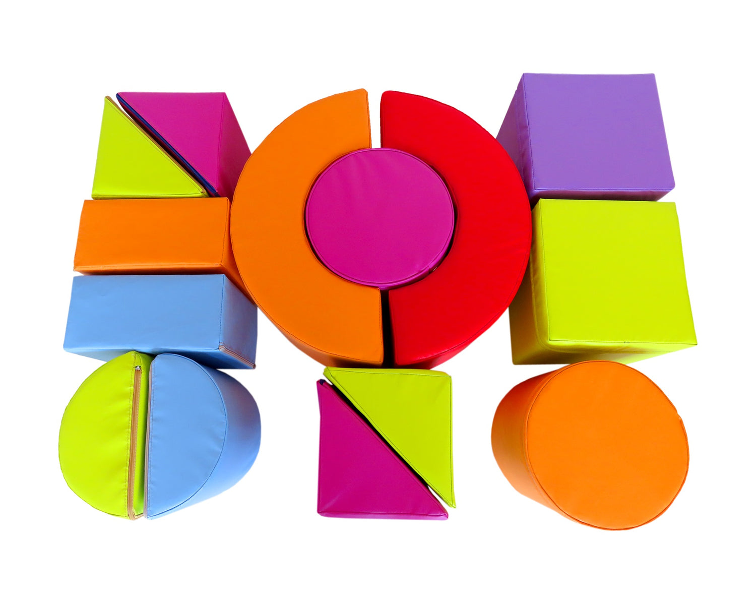 Sumo Didactic - Softbausteine Set – 14-tlg. Motorik- & Kreativspielzeug aus Schaumstoff | Für Kindergarten & Spielraum | Antibakteriell, waschbar & farbenfroh | Ab 3 Jahren