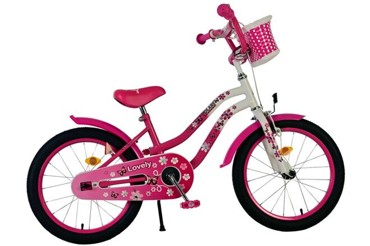 Volare Lovely Kinderfahrrad – Mädchen – 18 Zoll – Rosa Weiß