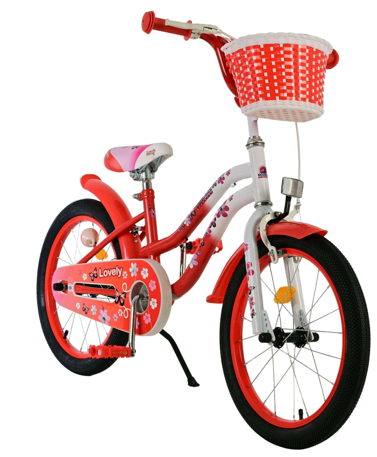 Volare Lovely Kinderfahrrad – Mädchen – 18 Zoll – Rot Weiß