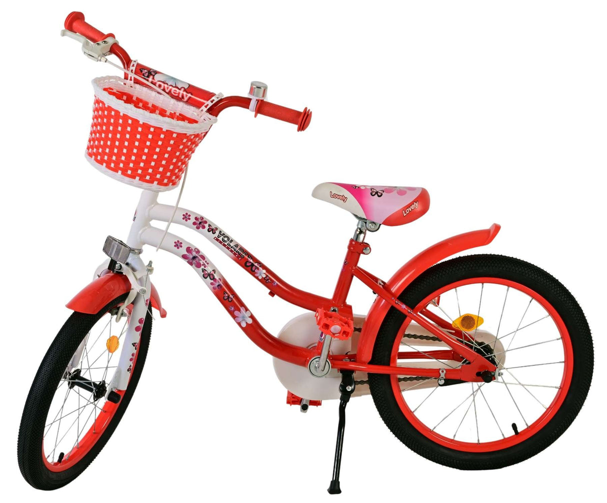 Volare Lovely Kinderfahrrad – Mädchen – 18 Zoll – Rot Weiß