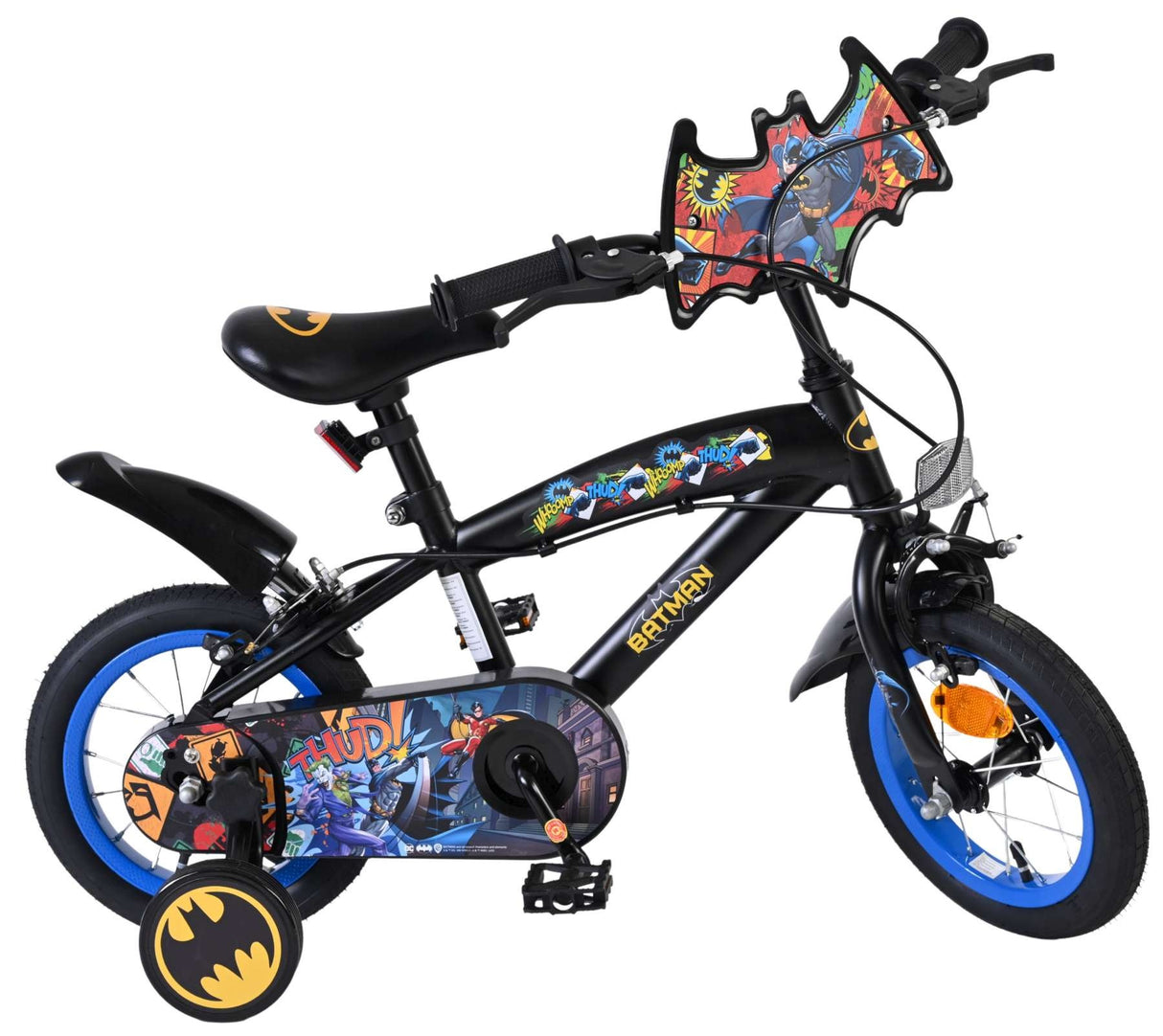 Volare Batman Kinderfahrrad - Jungen - 12 Zoll - Schwarz - Zwei Handbremsen