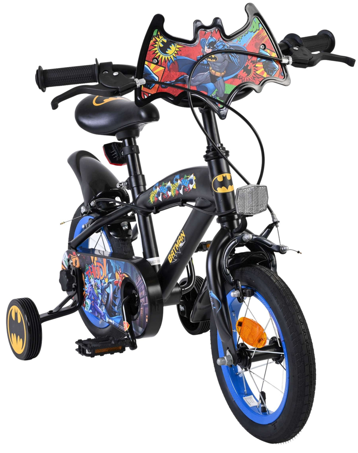 Volare Batman Kinderfahrrad - Jungen - 12 Zoll - Schwarz - Zwei Handbremsen