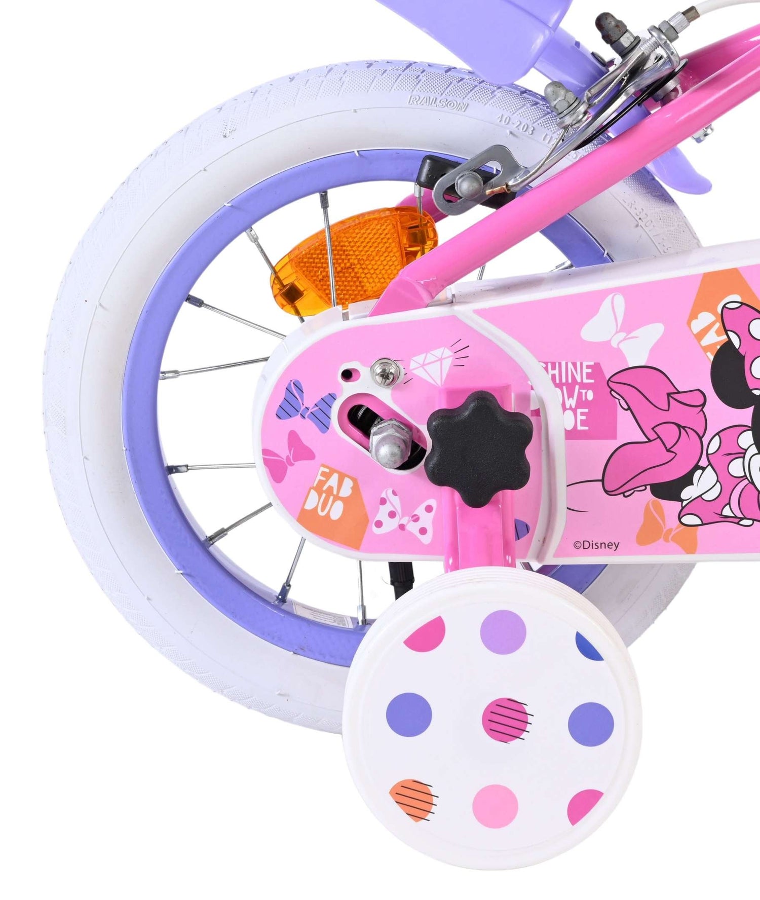 Volare Disney Minnie – die süßeste Minnie aller Zeiten! Kinderfahrrad - Mädchen - 12 Zoll - Rosa - Zwei Handbremsen
