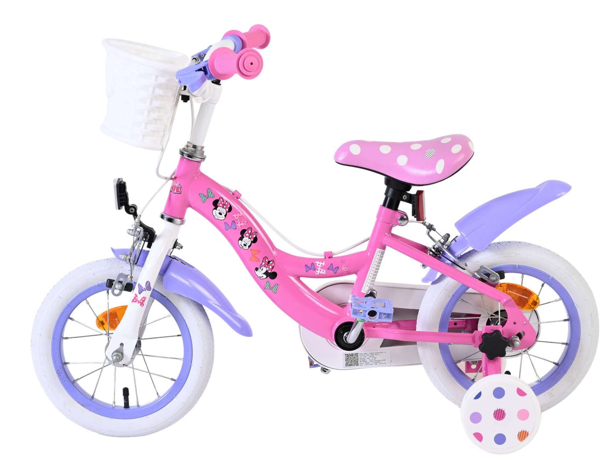 Volare Disney Minnie – die süßeste Minnie aller Zeiten! Kinderfahrrad - Mädchen - 12 Zoll - Rosa - Zwei Handbremsen