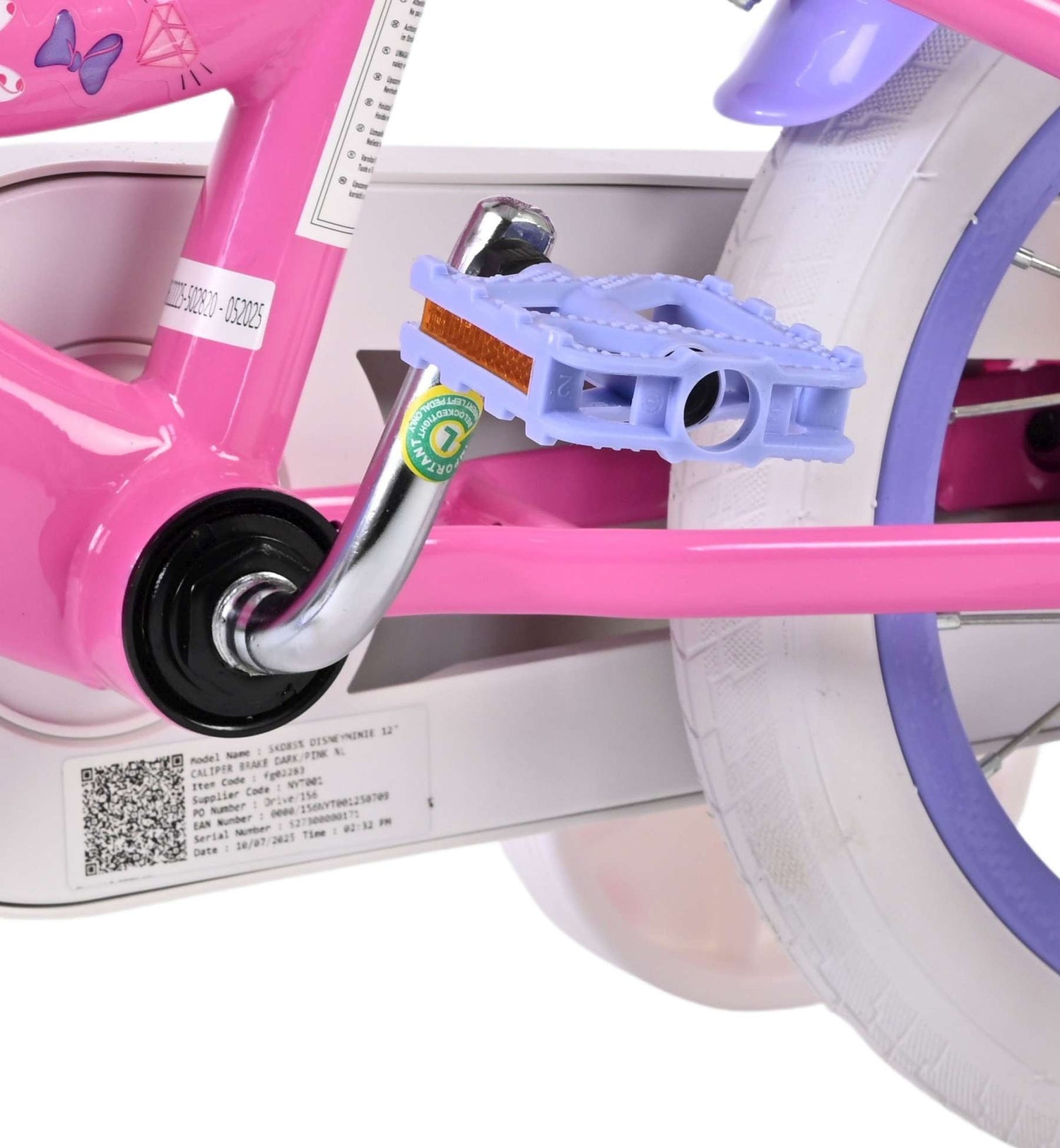 Volare Disney Minnie – die süßeste Minnie aller Zeiten! Kinderfahrrad - Mädchen - 12 Zoll - Rosa - Zwei Handbremsen