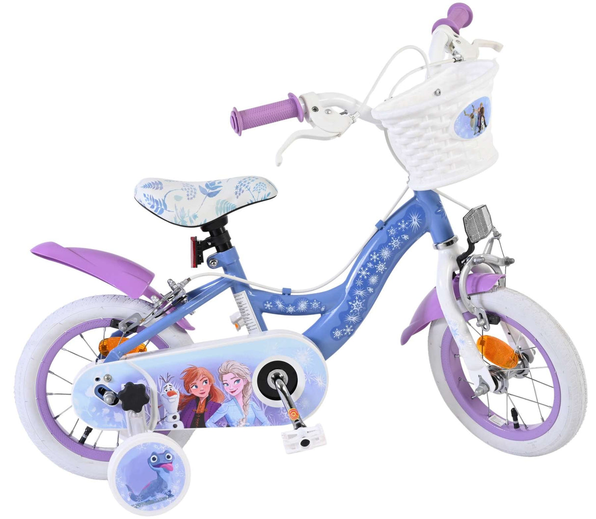 Volare Disney Frozen 2 Kinderfahrrad - Mädchen - 12 Zoll - Blau/Lila - Zwei Handbremsen