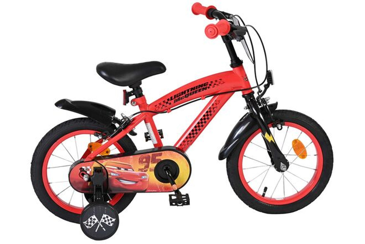 Volare Disney Cars Kinderfahrrad - Jungen - 14 Zoll - Rot - Zwei Handbremsen