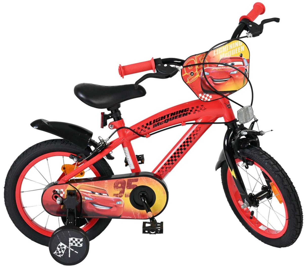 Volare Disney Cars Kinderfahrrad - Jungen - 14 Zoll - Rot - Zwei Handbremsen