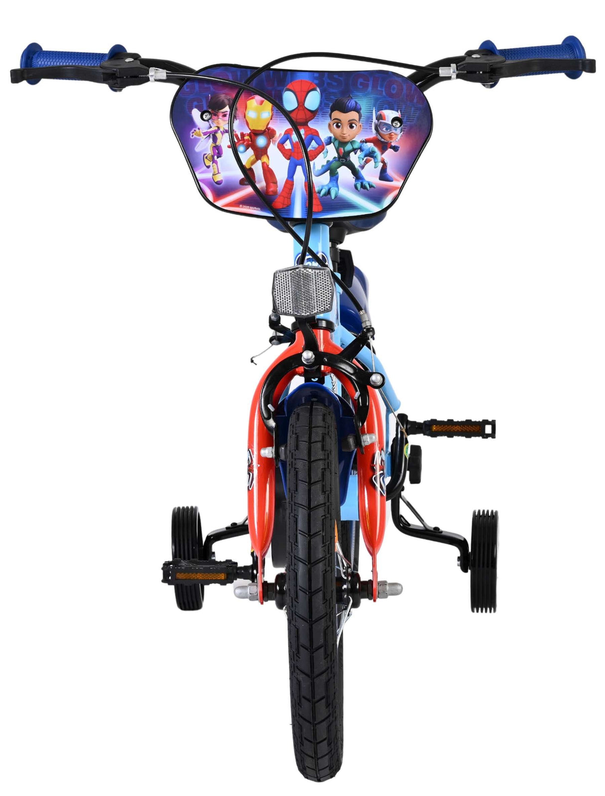 Volare Spidey Kinderfahrrad - Jungen - 14 Zoll - Blau Rot - Zwei Handbremsen