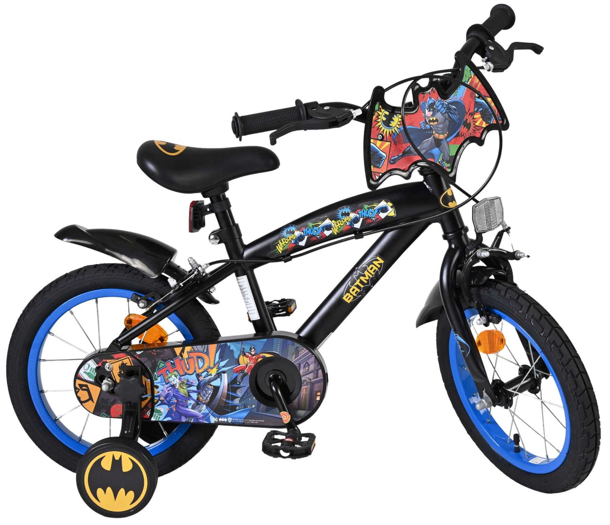 Volare Batman Kinderfahrrad - Jungen - 14 Zoll - Schwarz - Zwei Handbremsen