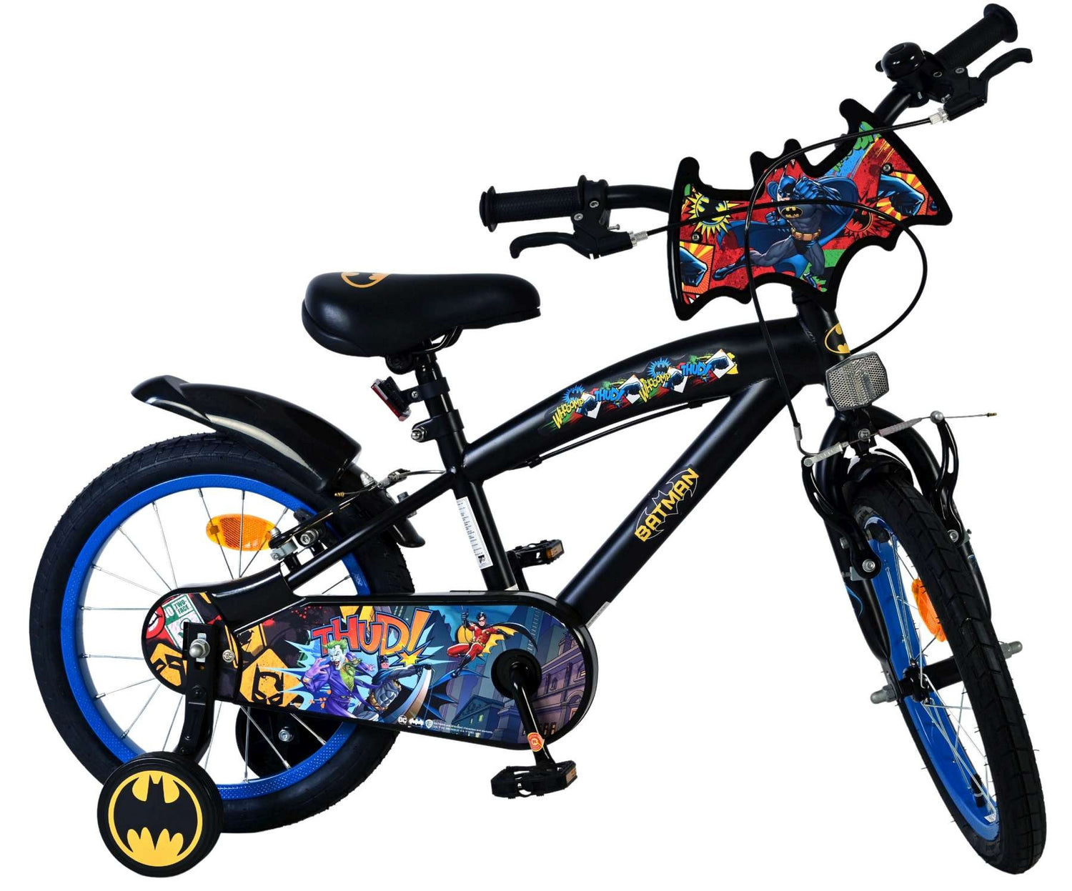Volare Batman Kinderfahrrad - Jungen - 16 Zoll - Schwarz - 2 Handbremsen