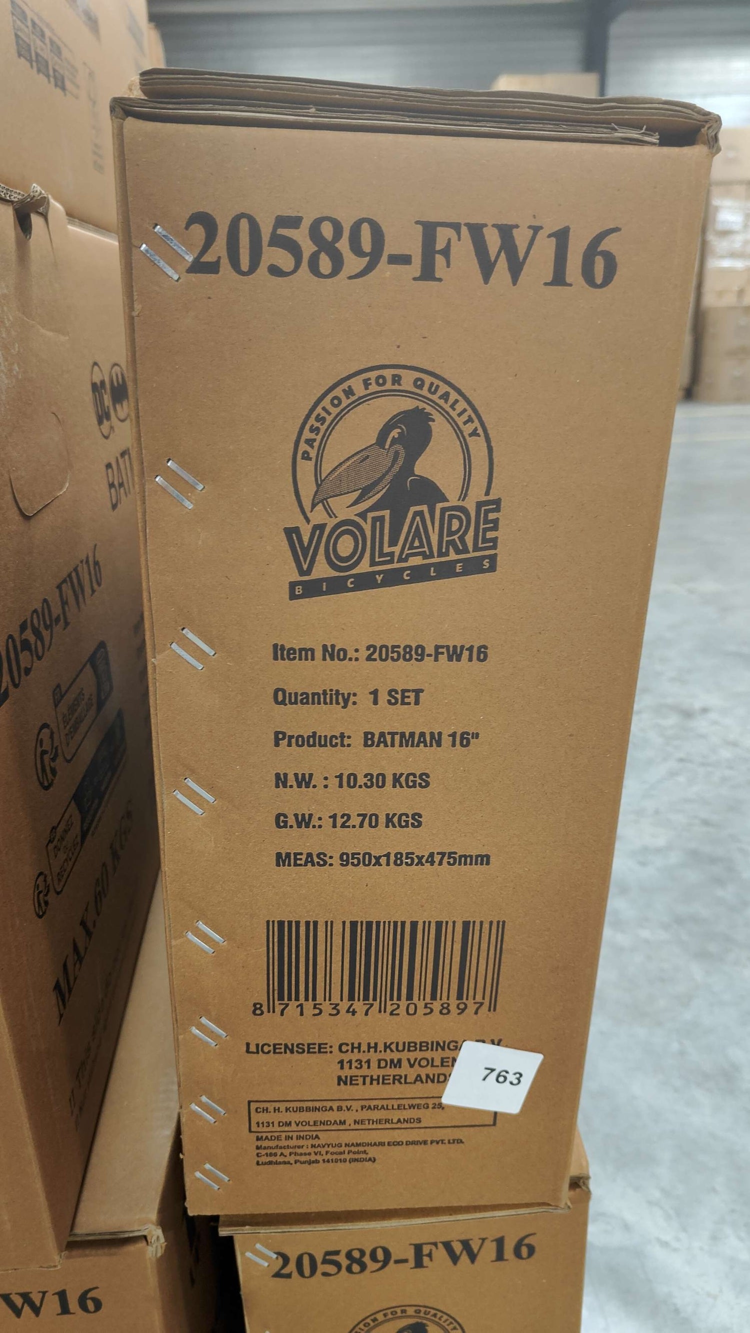 Volare Batman Kinderfahrrad - Jungen - 16 Zoll - Schwarz - 2 Handbremsen