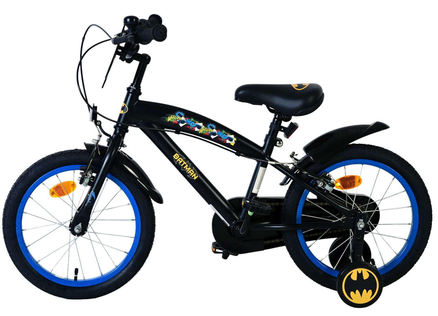 Volare Batman Kinderfahrrad - Jungen - 16 Zoll - Schwarz - 2 Handbremsen