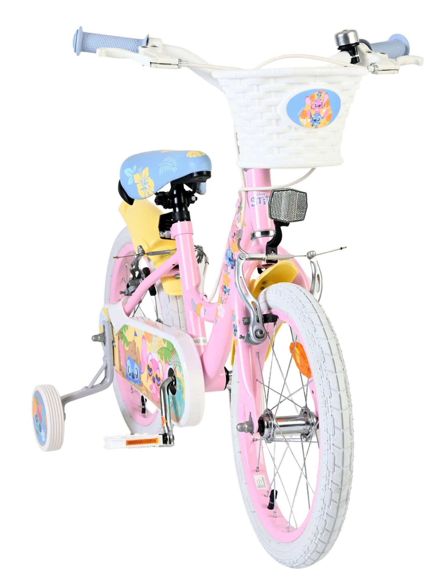 Volare Disney Stitch Kinderfahrrad - Mädchen - 16 Zoll - Rosa - Zwei Handbremsen