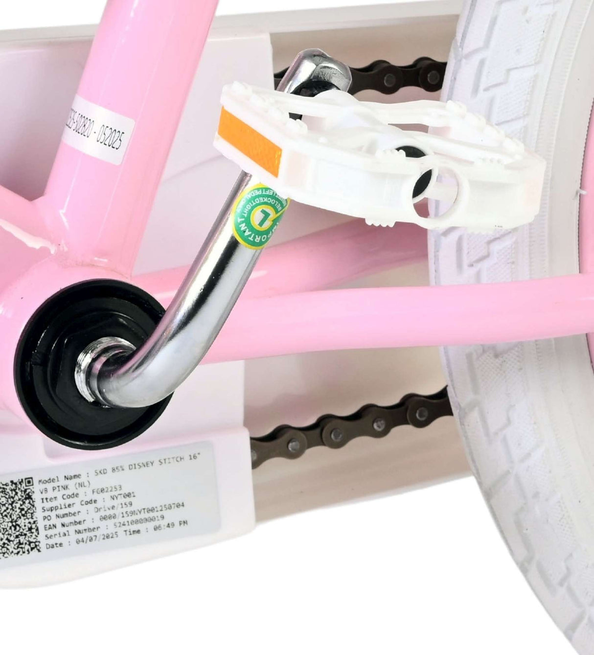 Volare Disney Stitch Kinderfahrrad - Mädchen - 16 Zoll - Rosa - Zwei Handbremsen