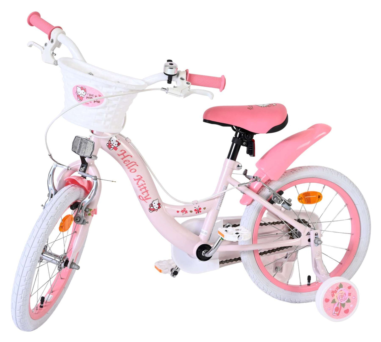 Kinderfahrrad in Pink mit Hello Kitty Design und Stützrädern