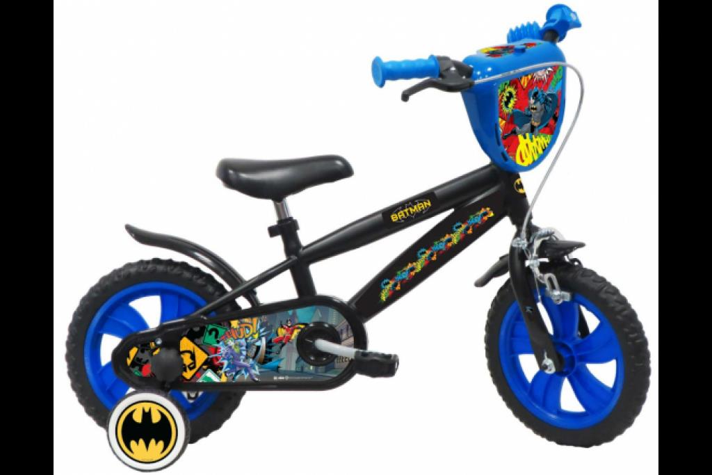 Volare Batman Kinderfahrrad 12 Zoll in Schwarz - Sicherheit, Komfort und Spaß in einem!