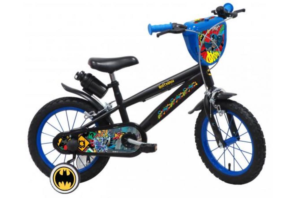 Volare Ultimatives Batman 14-Zoll Kinderfahrrad in Schwarz - Sicherheit, Komfort und Spaß in einem!