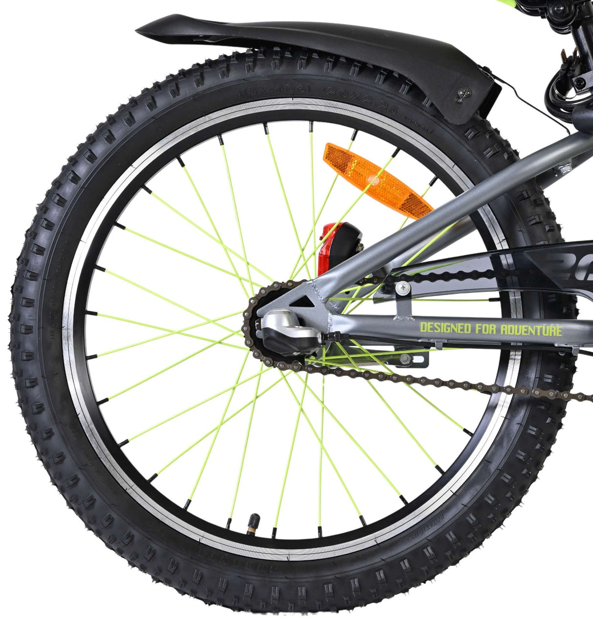 Volare Rocky Kinderfahrrad - 20 Zoll - 3 Gänge - Grün/Grau