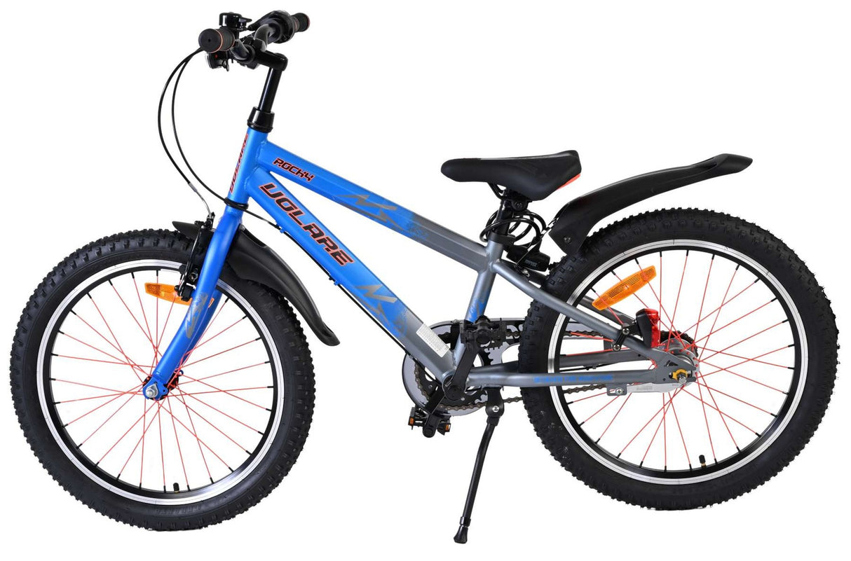 Volare Rocky Kinderfahrrad - 20 Zoll - 3 Gänge - Blau/Grau