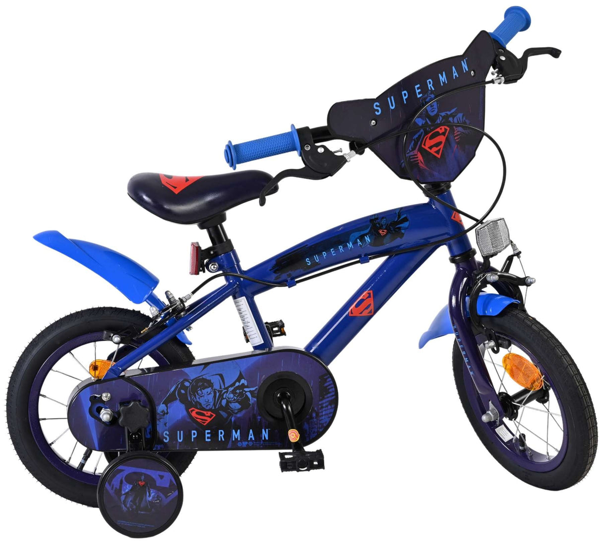 Volare Superman Kinderfahrrad - Jungen - 12 Zoll - Zwei Handbremsen