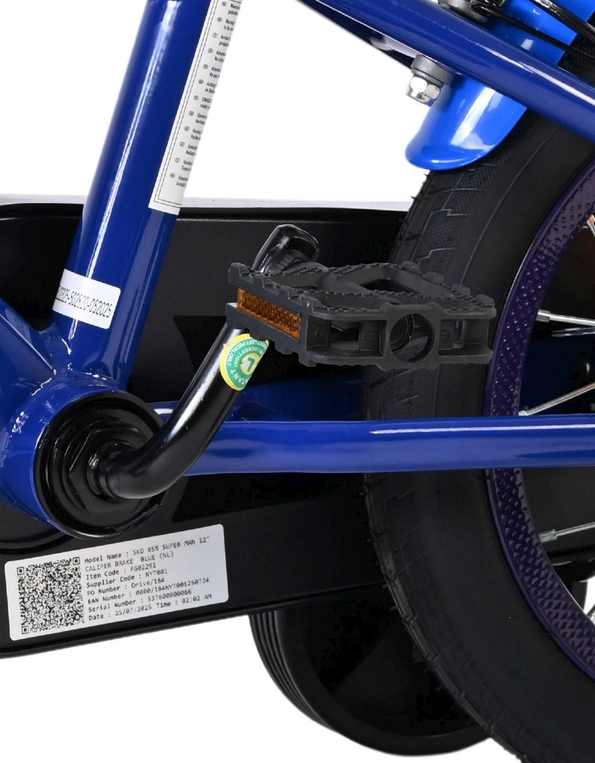 Volare Superman Kinderfahrrad - Jungen - 12 Zoll - Zwei Handbremsen