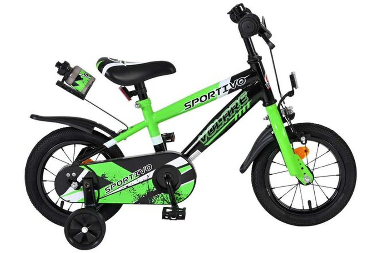 Volare Sportivo Kinderfahrrad - Jungen - 12 Zoll - Grün Schwarz