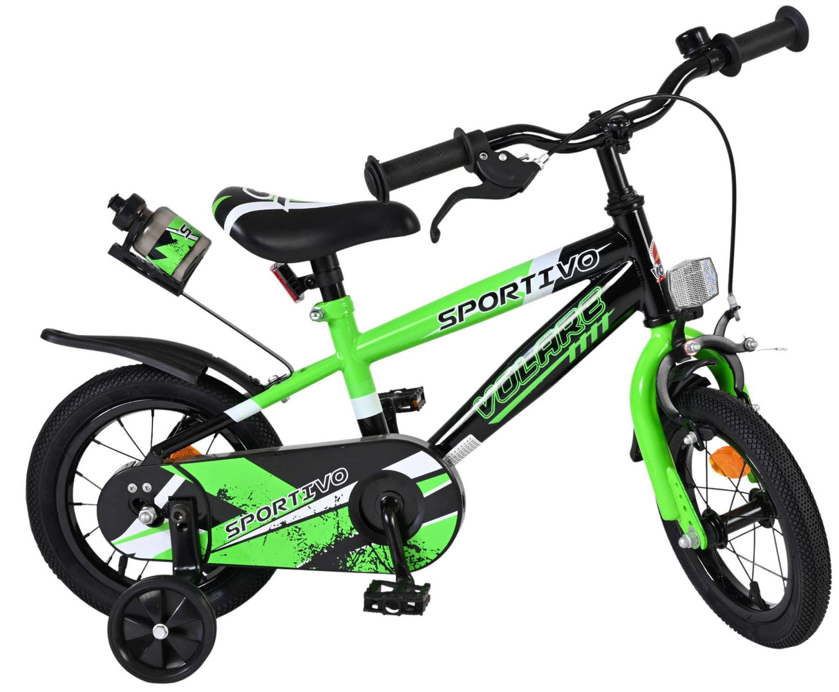 Volare Sportivo Kinderfahrrad - Jungen - 12 Zoll - Grün Schwarz