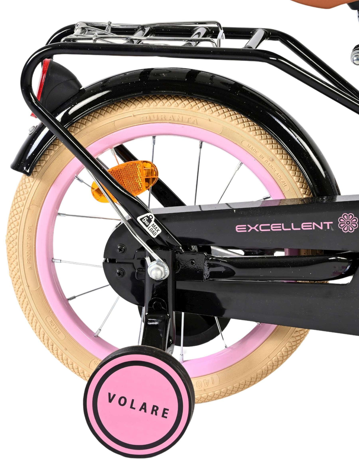 Volare Excellent Kinderfahrrad - Mädchen - 14 Zoll - Schwarz