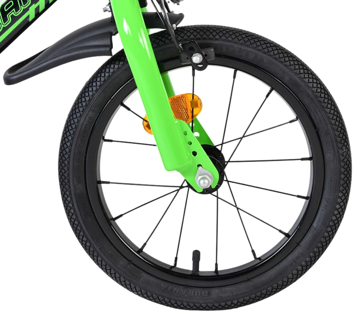 Volare Sportivo Kinderfahrrad - Jungen - 14 Zoll - Grün Schwarz - Zwei Handbremsen