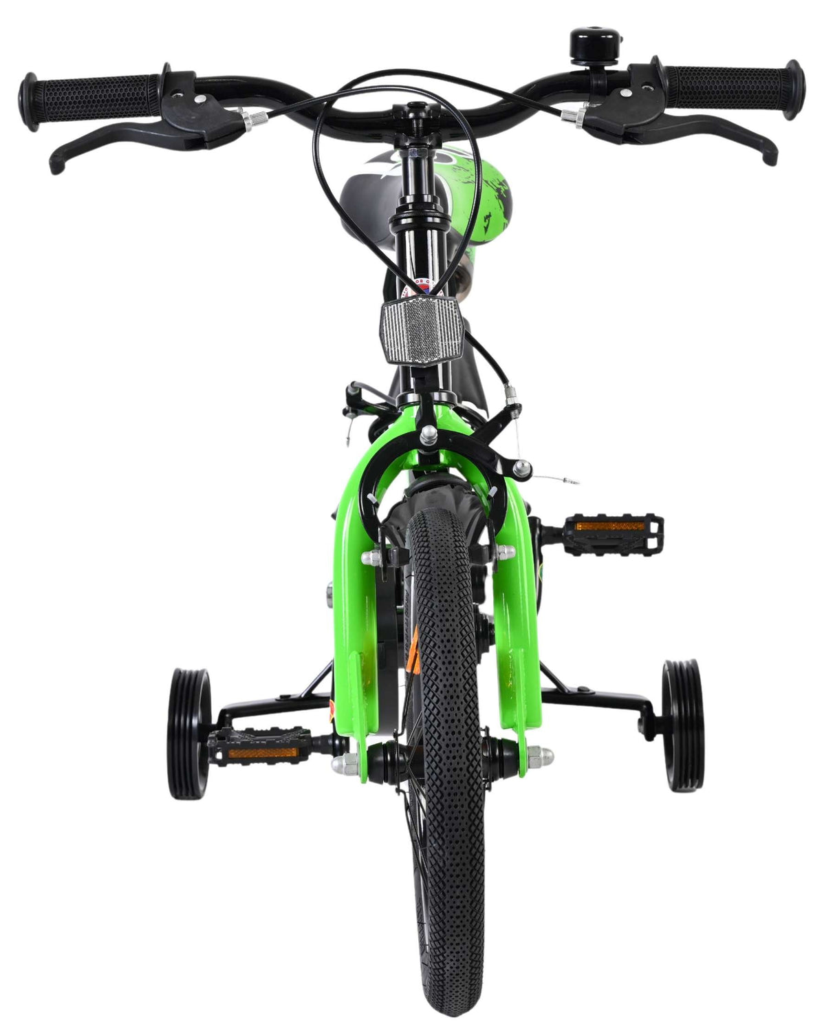 Volare Sportivo Kinderfahrrad - Jungen - 14 Zoll - Grün Schwarz - Zwei Handbremsen