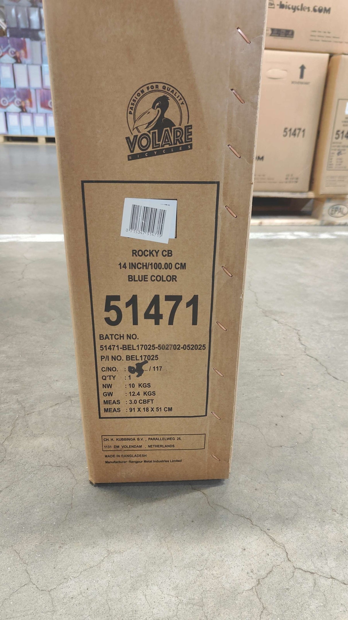 Volare Rocky Kinderfahrrad - Jungen - 14 Zoll - Blau