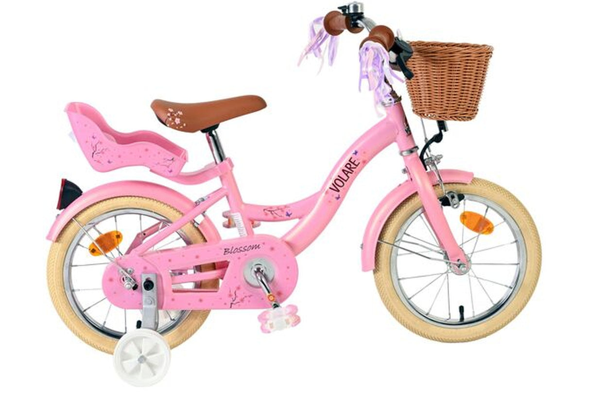 Volare Blossom Kinderfahrrad - Mädchen - 14 Zoll - Rosa