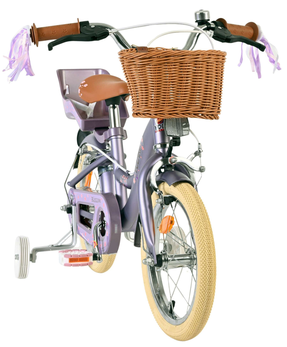 Volare Blossom Kinderfahrrad - Mädchen - 14 Zoll - Lila - Zwei Handbremsen