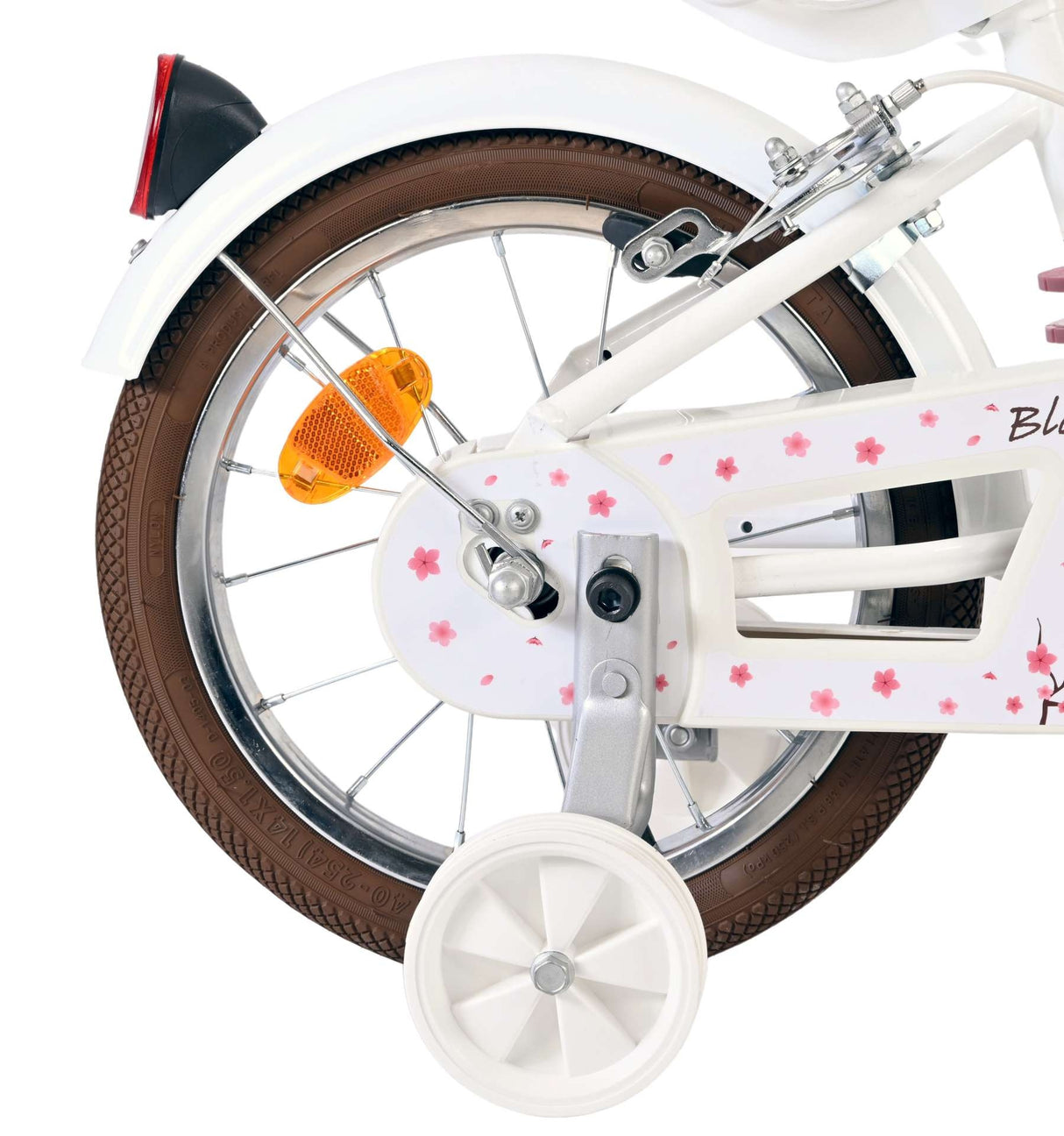 Volare Blossom Kinderfahrrad - Mädchen - 14 Zoll - Weiß - Zwei Handbremsen
