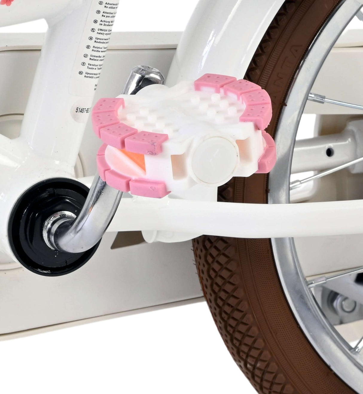 Volare Blossom Kinderfahrrad - Mädchen - 14 Zoll - Weiß - Zwei Handbremsen