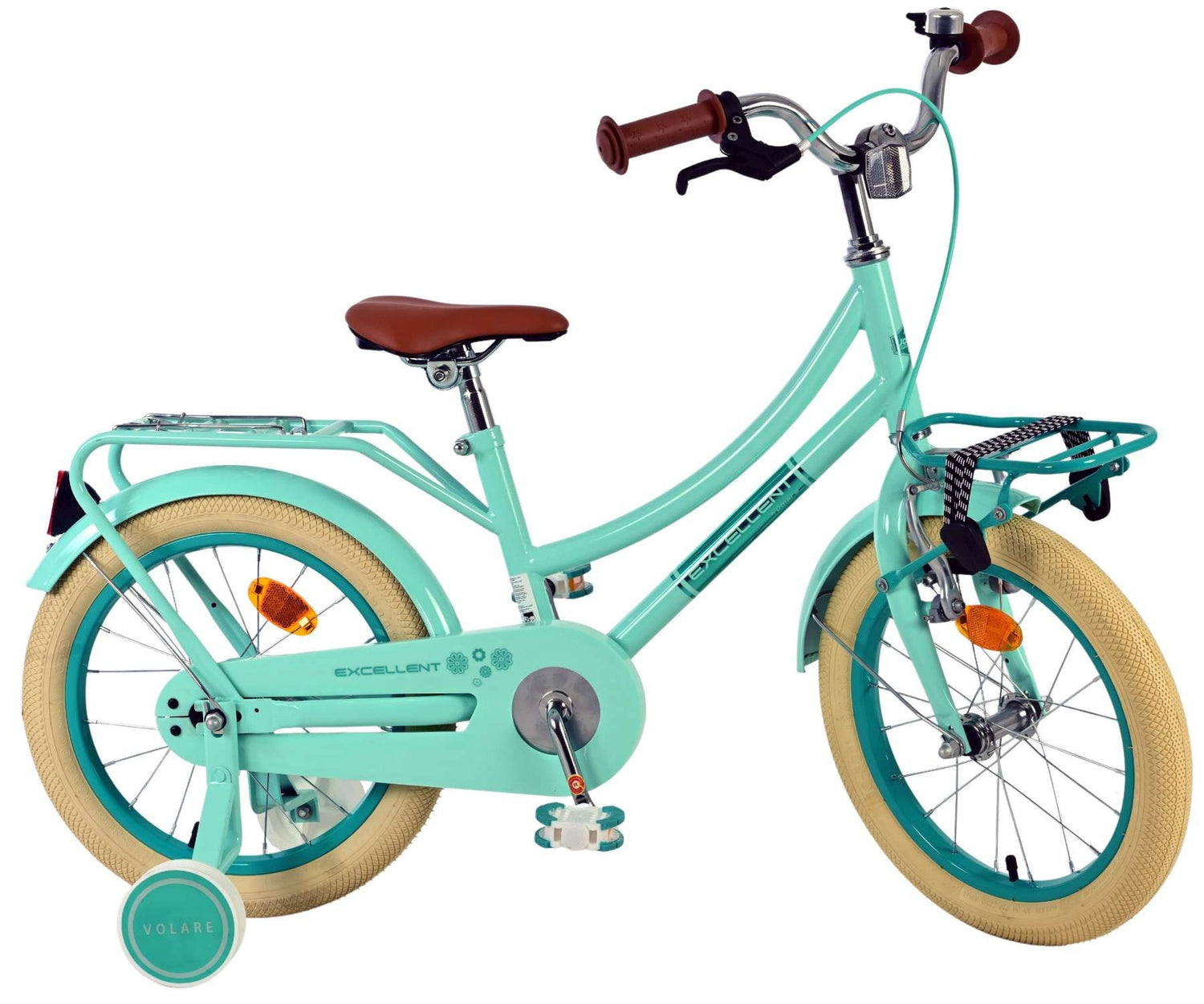 Volare Excellent Kinderfahrrad - Mädchen - 16 Zoll - Grün - 95 % zusammengebaut