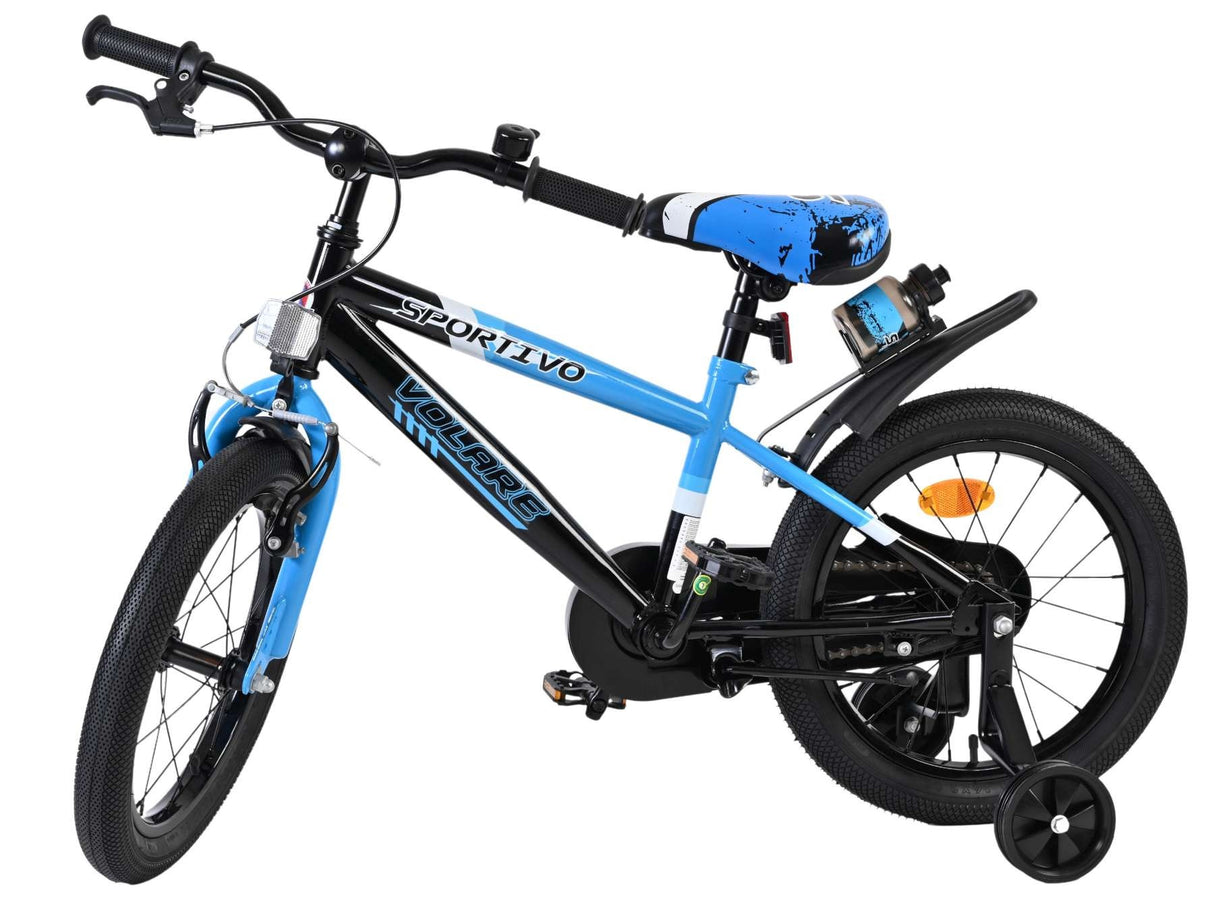 Volare Sportivo Kinderfahrrad - Jungen - 16 Zoll - Blau Schwarz
