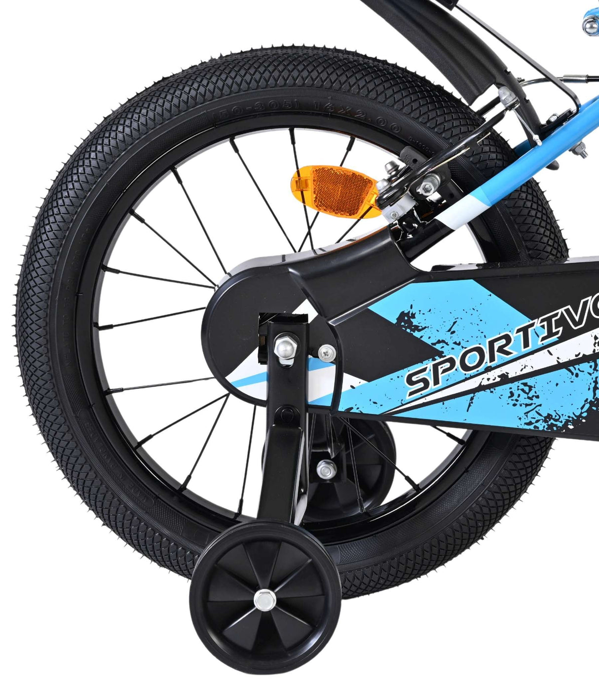 Volare Sportivo Kinderfahrrad - Jungen - 16 Zoll - Blau Schwarz - Zwei Handbremsen